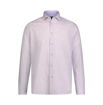 Luchiano Visconti Men's Check Print Long Sleeve shirt
