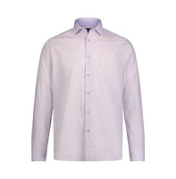 Luchiano Visconti Men's Check Print Long Sleeve shirt