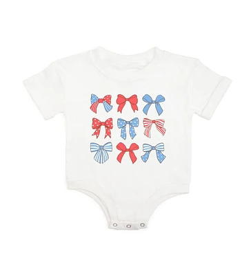 Sweet Wink Baby Girls Patriotic Cutie Short Sleeve Romper