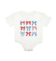 Sweet Wink Baby Girls Patriotic Cutie Short Sleeve Romper