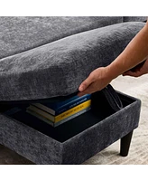 Chenille Sectional Sofa, U Shaped Sofa Couch with High Density Memory Foam, 4 Seat Comfy Modular Sofa Couch for Living Room, Modern U Shaped Sectional