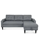 Spacious and Comfortable Modern Sofa with Built-In Storage and Adjustable Leg Rest