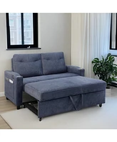 Modern Velvet 3-in-1 Sofa with Pullout Bed, Convertible Sleeper