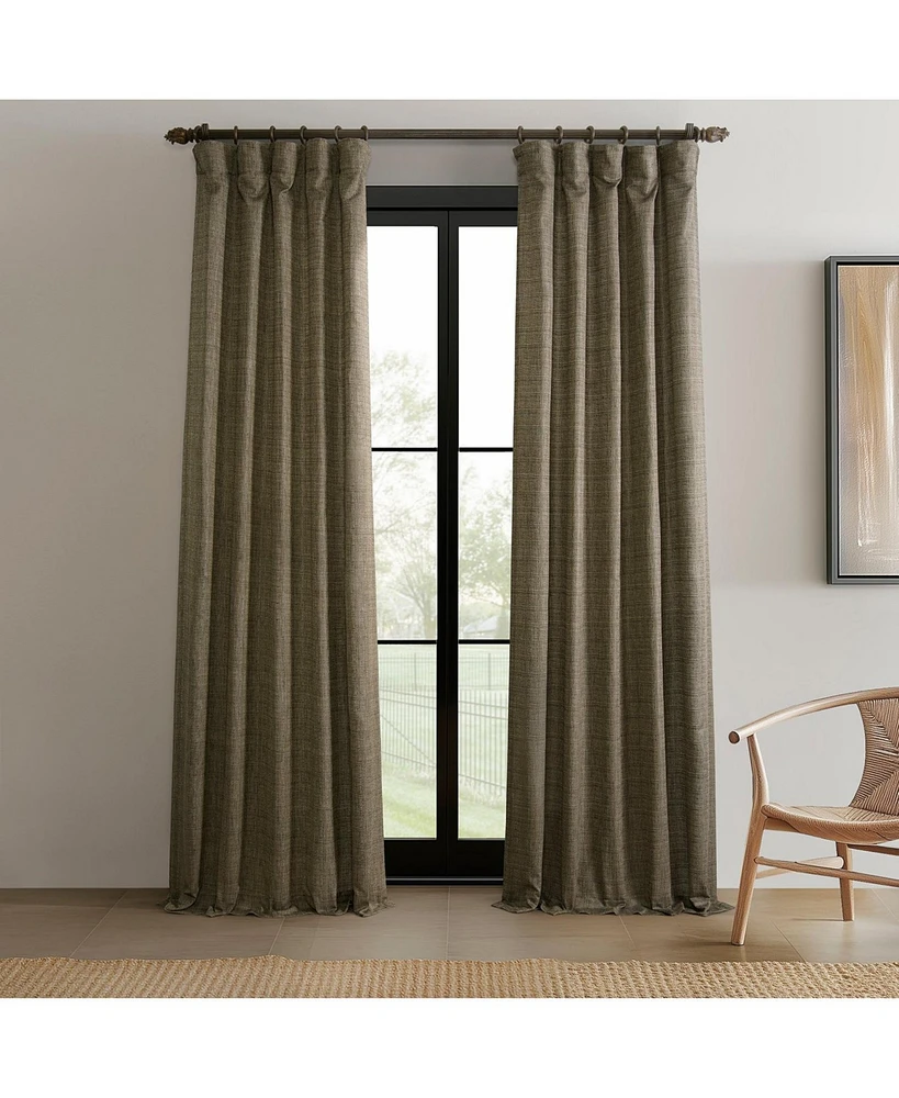 Raw Weave Linen Curtains (2 Panels) Rod Pocket Window and Drapes
