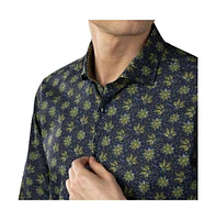 Luchiano Visconti Men's Navy Green Blue Shirt