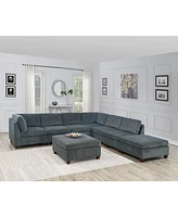 8 Piece Grey Chenille Modular Sectional Set