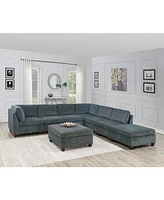 8 Piece Grey Chenille Modular Sectional Set