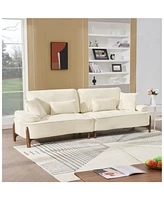 Cozy Deep-Seated Sofa with Pillow (103")