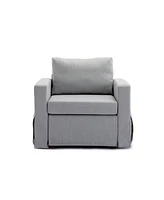 4 Seat Module Sectional Sofa Couch, Cushion and Back Cushion Removable and Washable,Light Grey