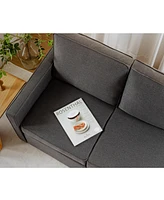 Retractable 3-Seater Sofa for Small Spaces, Dark Gray Linen