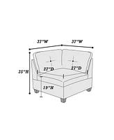 6-piece Chenille Modular Sectional with Ottoman