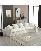 Modular Sectional Sofa, U-Shaped Couch with Sofa for five & Pillows, Modern Minimalist chenille Fabric Large Comfy Cloud Sofas, Living Room Furniture