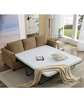 Convertible Sofa Bed with 3.35" Memory Foam Mattress, 81.5" Queen