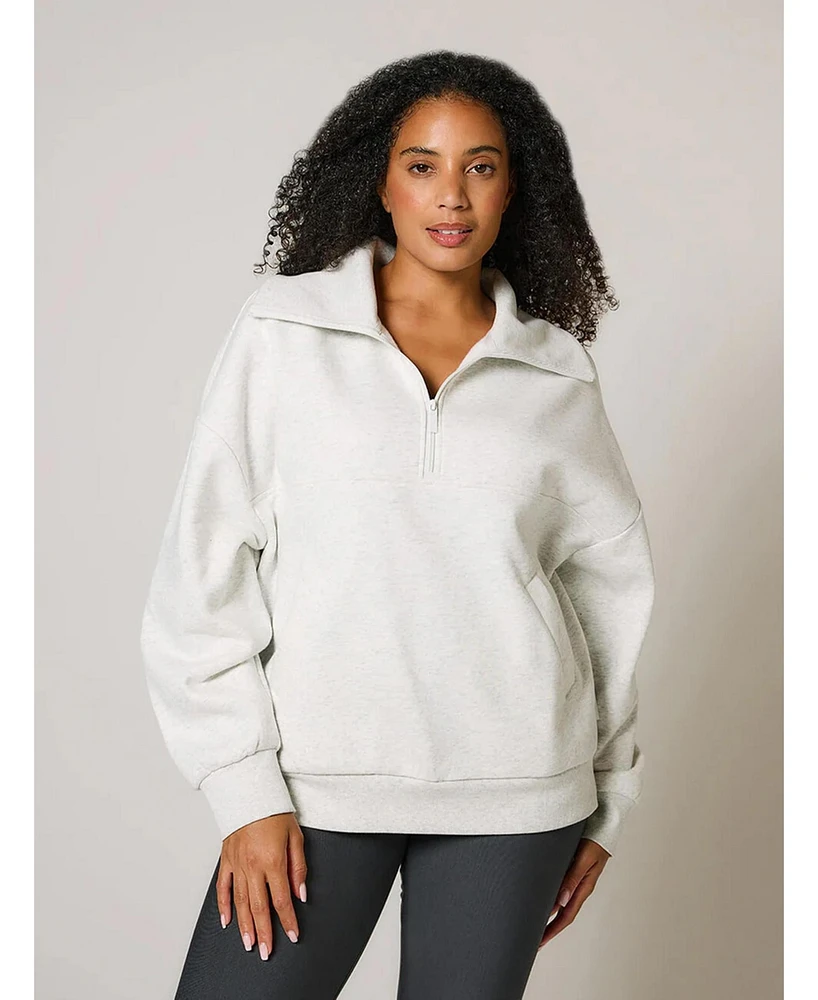 Lovall Women's All Szn Oversized 1/4 Zip Sweatshirt
