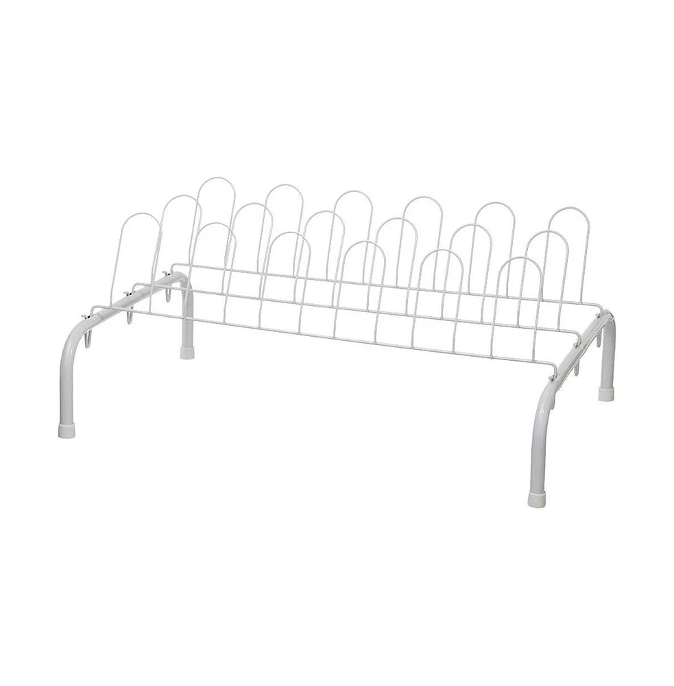 ClosetMaid 1039 Lightweight 9 Pair Freestanding Wire Shoe Rack Organizer, White