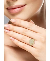 Rachel Zoe 14K Gold Plated Sterling Silver Pave Pear Signet Ring