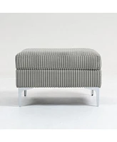 Modular Sectional Sofa Square Ottoman Module,Storage Ottoman Footrest,Gray