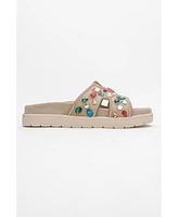 Denilla Leather Embellished Slide Sandal (Women)