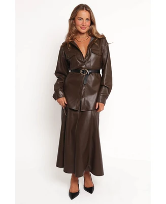 Petal and Pup Women's Trevira Faux Leather Shirt