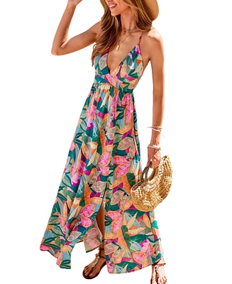 Cupshe Women's Dreamy Blossom Abstract Maxi Beach Dress