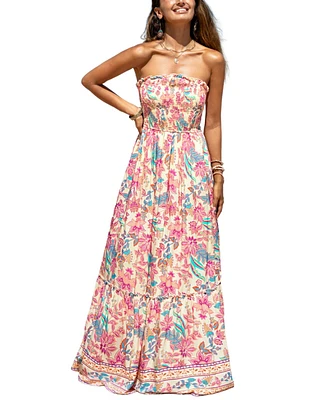 Cupshe Women's Sweet Lily Floral Maxi Beach Dress