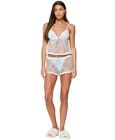 Edikted Women's Laina Contrast Sheer Lace Babydoll Top