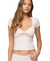Edikted Women's Arcadia Lacey V Neck Top