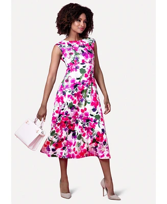 Alie Street London Women's Luna Round Neck Sleeveless Midi Dress