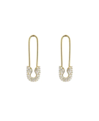 Spero London Pave Safety Pin Earring Jewelled Sterling Silver