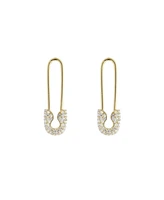 Spero London Pave Safety Pin Earring Jewelled Sterling Silver