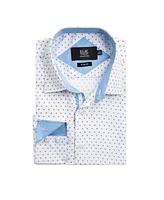 Elie Balleh Big Boys White Micro Ditsy Print Slim Fit Shirt for