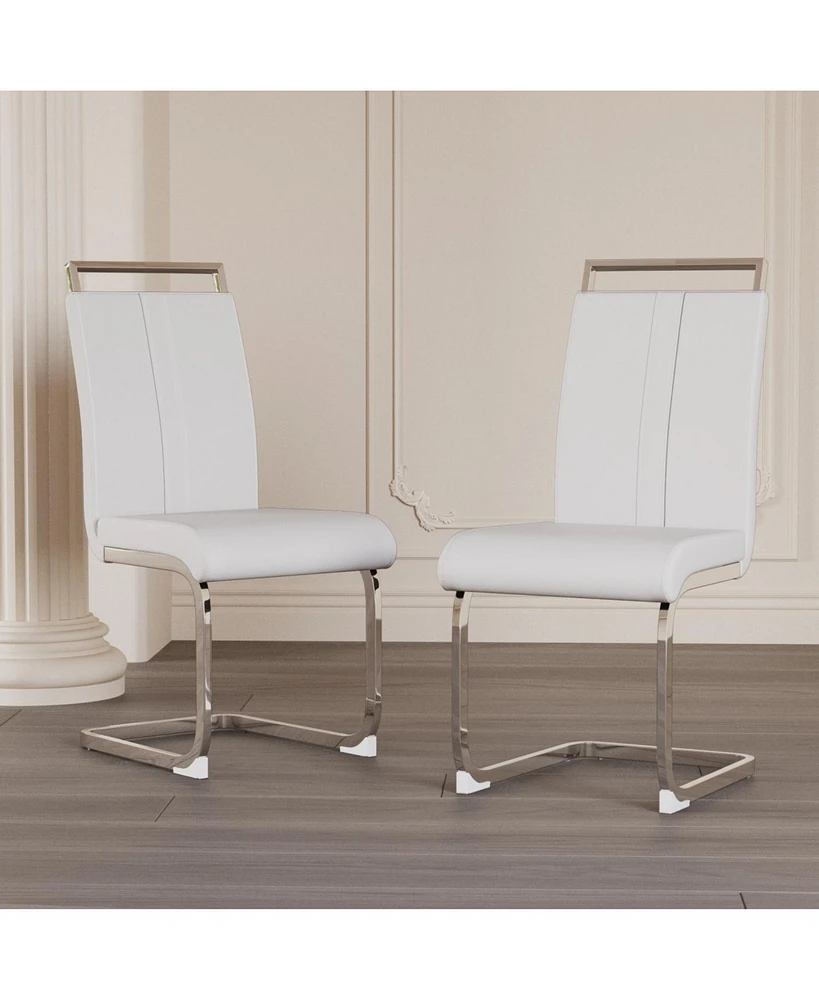 Upholstered C-leg Modern Dining Side Chair (Set of 2)