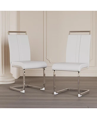 Upholstered C-leg Modern Dining Side Chair (Set of 2)