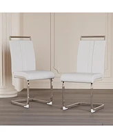 Upholstered C-leg Modern Dining Side Chair (Set of 2)