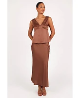 Petal and Pup Women's Nellie Satin Midi Skirt