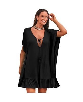 Swimsuits for All Plus Vienna Ruffle Cover Up Tunic