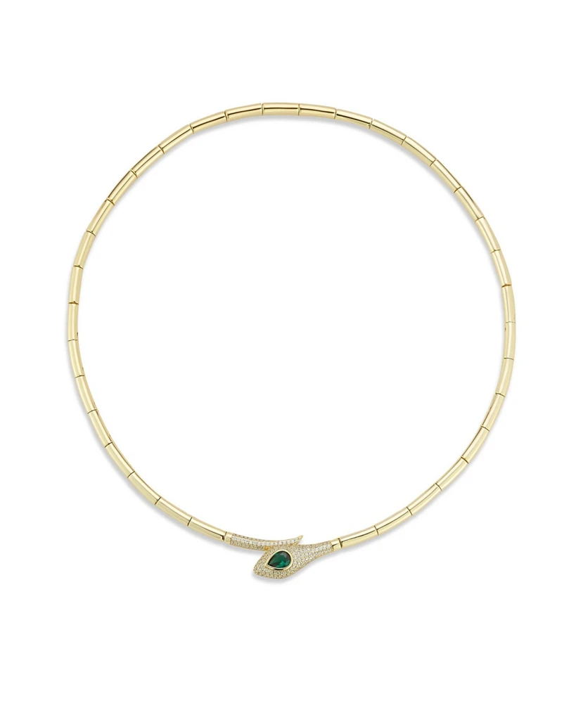 Rachel Zoe 14K Gold Plated Sterling Silver Snake Collar Necklace