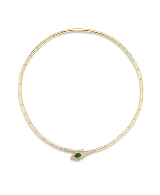 Rachel Zoe 14K Gold Plated Sterling Silver Snake Collar Necklace