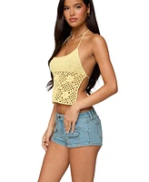 Edikted Women's Miel Crochet Backless Halter Top