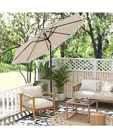 9 Ft Patio Umbrella with Sun-Protective Canopy for Patio Garden Pool