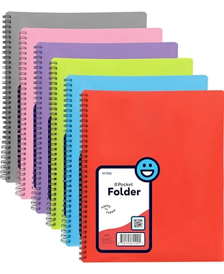 Poly 8 Pocket Organizer File Folder Letter Legal Document Organizer Perfect for Office, College, School and More (Pink) - by Emraw