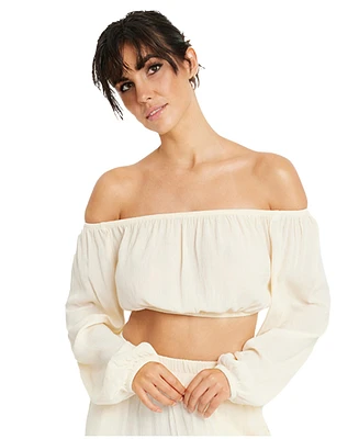 Lscn by Lascana Women's Cropped Off The Shoulder Top