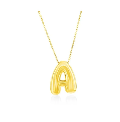Sterling Silver, Gold Plated Bubble Initial Necklace