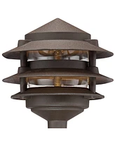 John Timberland Tiered Pagoda 11" High Bronze Led Path Lights Set of 2 - John Timberland
