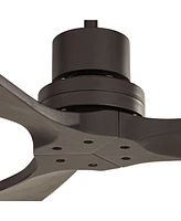 52" Delta-Wing Dc Modern Industrial 3 Blade Indoor Outdoor Ceiling Fan Remote Control Matte Black Wood Damp Rated for Patio Exterior House Porch