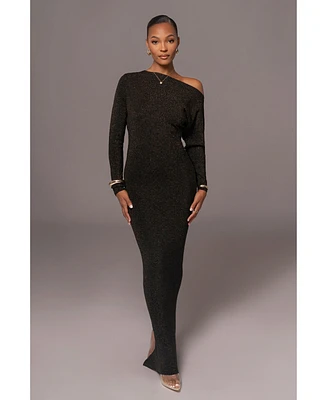 Jluxlabel Women's Night Shimmers Asymmetrical Maxi Dress