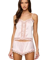 Edikted Women's Clair Lacey Satin Effect Tank Top