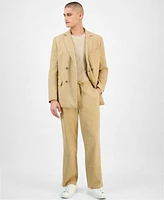 Alfani Mens Double Breasted Blazer Waffle Knit Sweater Drawstring Pants Exclusively At Macys
