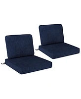 2-Pack Outdoor Patio Cushion Set with Removable Covers-Navy
