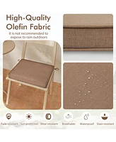 Outdoor Chair Cushion Set of 2 Waterproof Fade-Resistant Olefin Seat Cushions-Brown